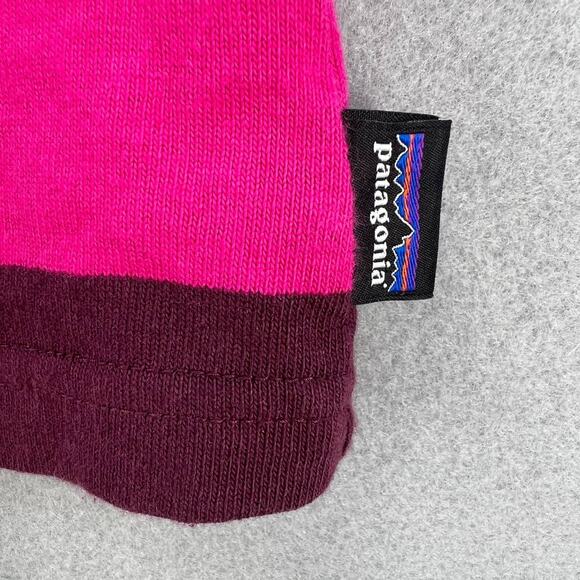 Patagonia Dress Women's Medium Pink Maroon Striped Crew Neck T-Shirt 3/4 Sleeve - Picture 4 of 13